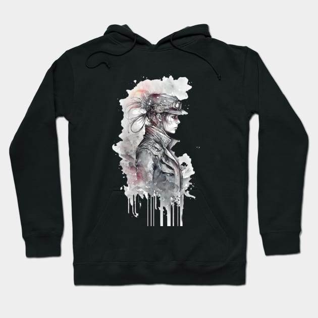 Steampunk Water Colour Woman - V1.05 Hoodie by SMCLN